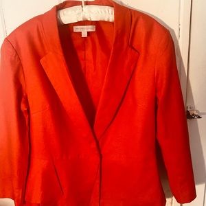 Burnt orange linen petite length blazer Great for fall!!
